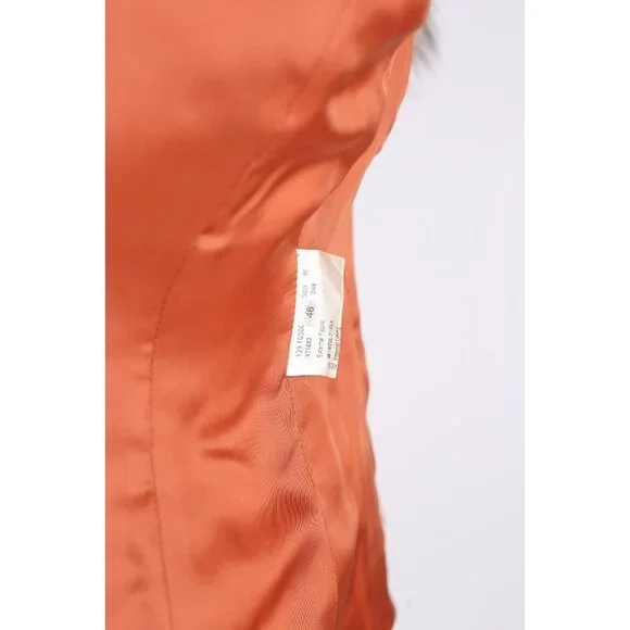 $4,900 Agnona Wool Jacket w/ Exploding Fur Collar SZ 46 Orange